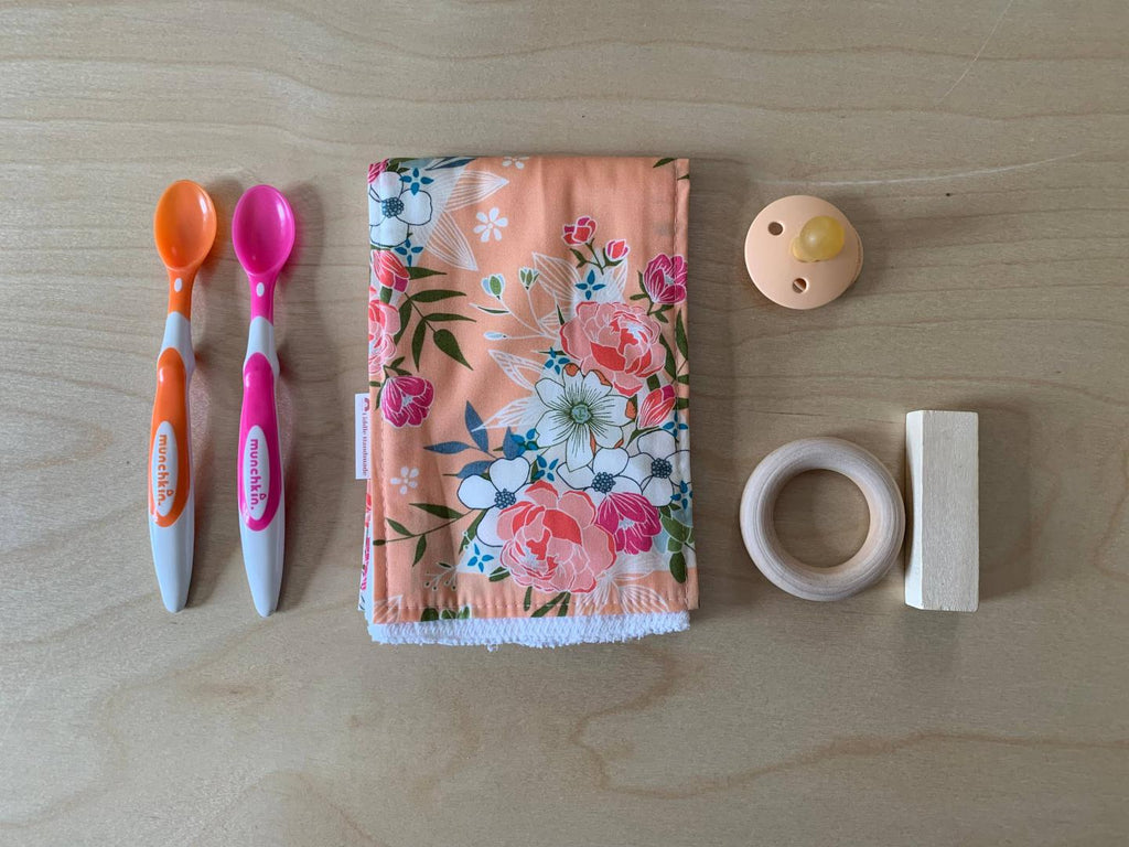 Burp Cloth - Peach Floral