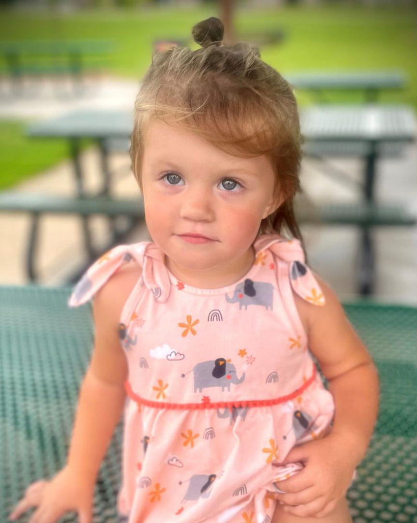 Elephant Shoulder Knot Dress+Bloomer Set (Organic Cotton)