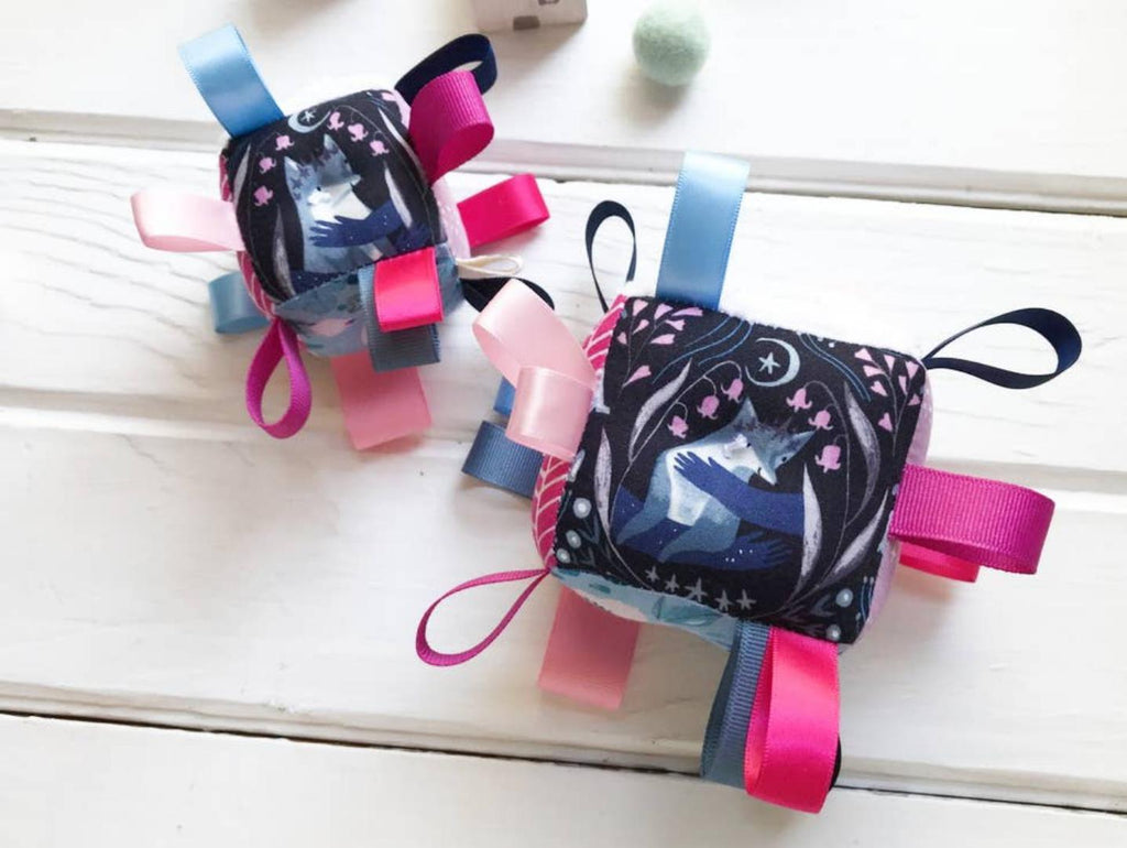 Baby Sensory Tag Block - Moon Fox