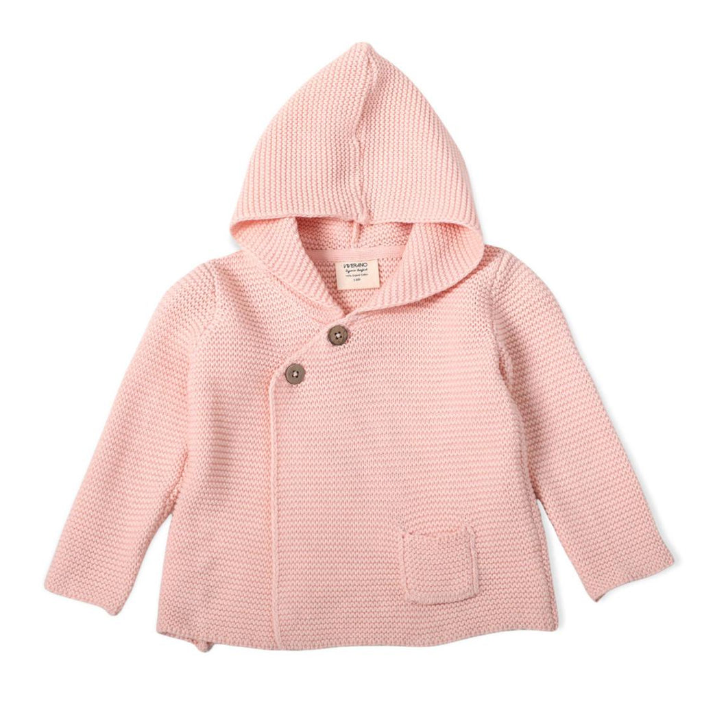 Milan Pastel Hooded Sweater Knit Baby Jacket Organic Cotton
