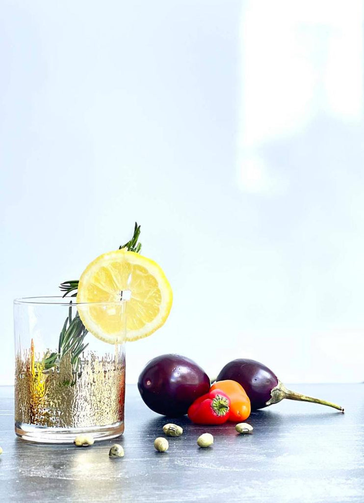 Set of 6 Gold Flame - Drink